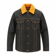 NUDIE JEANS Helmut Men's M Blue Denim Jacket Sherpa Lined Long Sleeve Classic