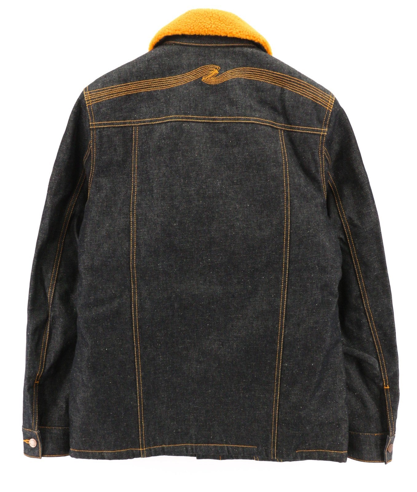NUDIE JEANS Helmut Men's M Blue Denim Jacket Sherpa Lined Long Sleeve Classic