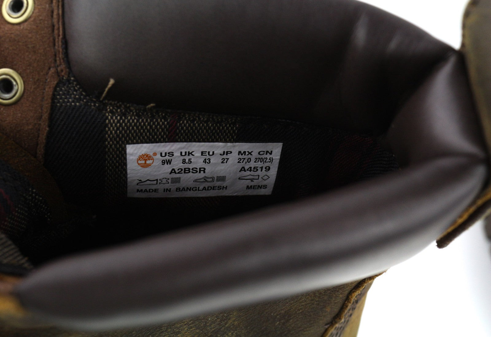 TIMBERLAND A2BSR-A4519 Men's EU43/43.5 Brown Leather Aged High-Top Shoes