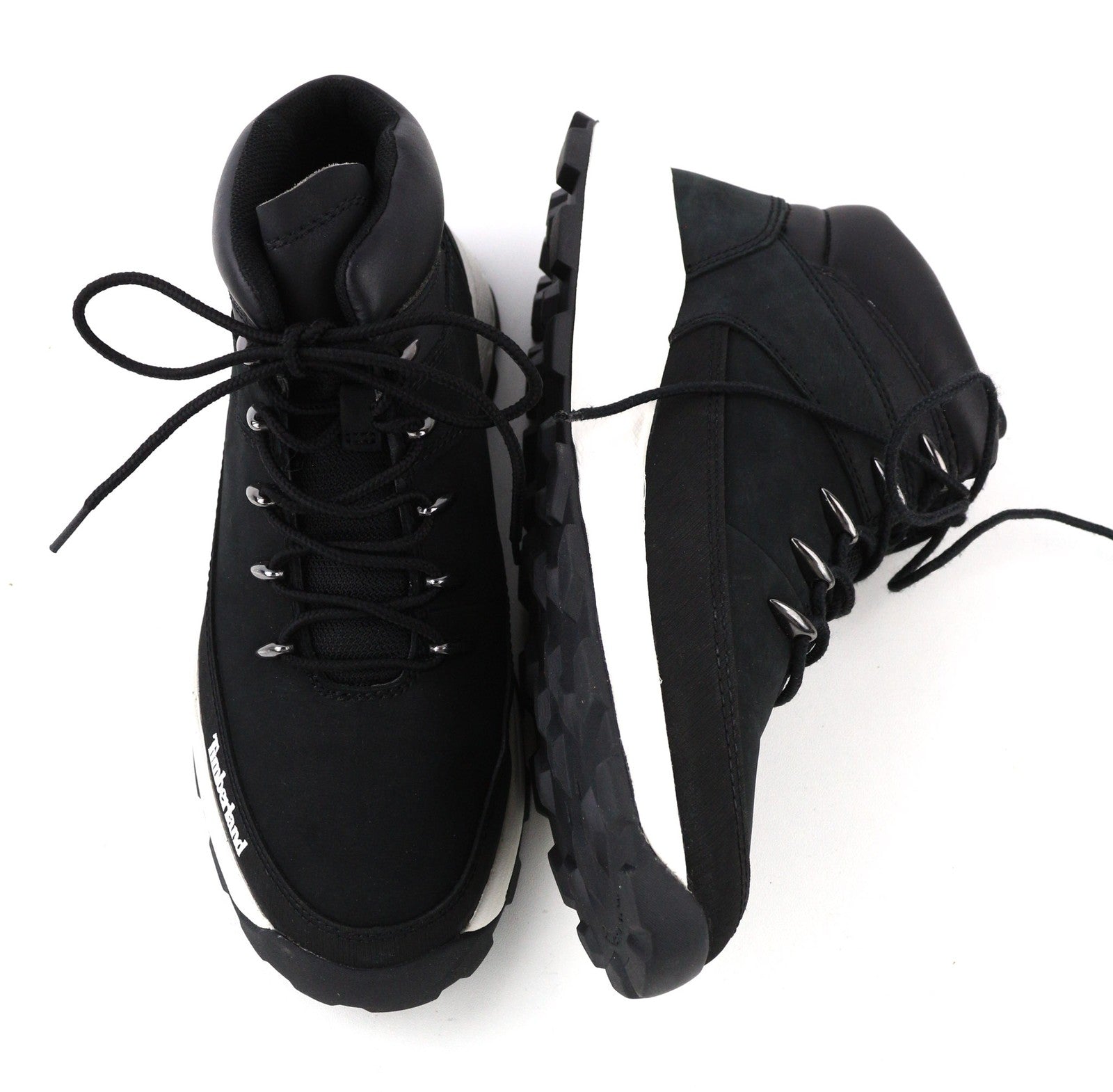 TIMBERLAND A4254-A5046 Boys' EU37/38 Black Leather High-Top Sneaker Shoes