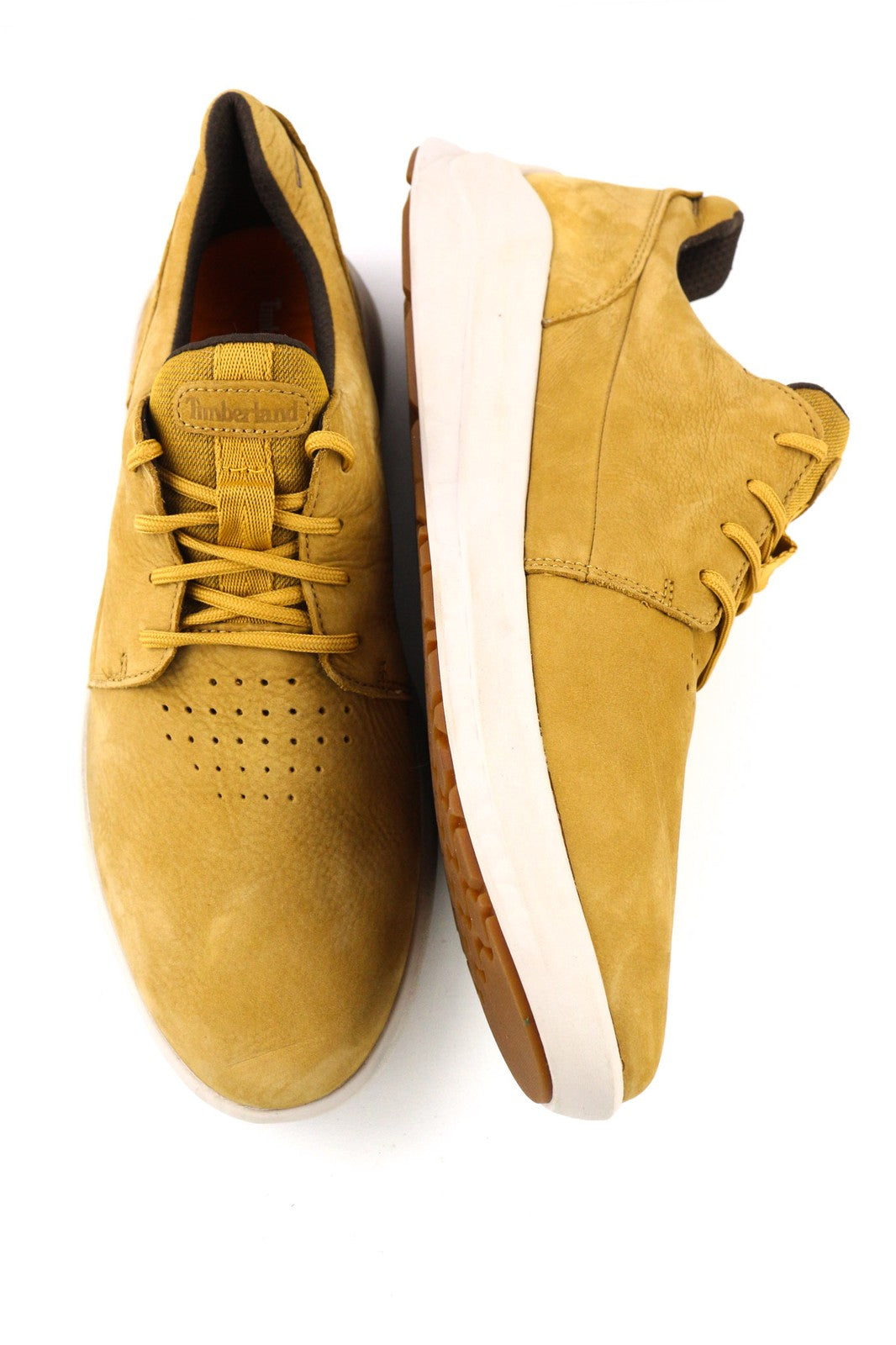 TIMBERLAND A2GYA-A6019 Men's EU45/46 Brown Low-Top Leather Logo Casual Shoes