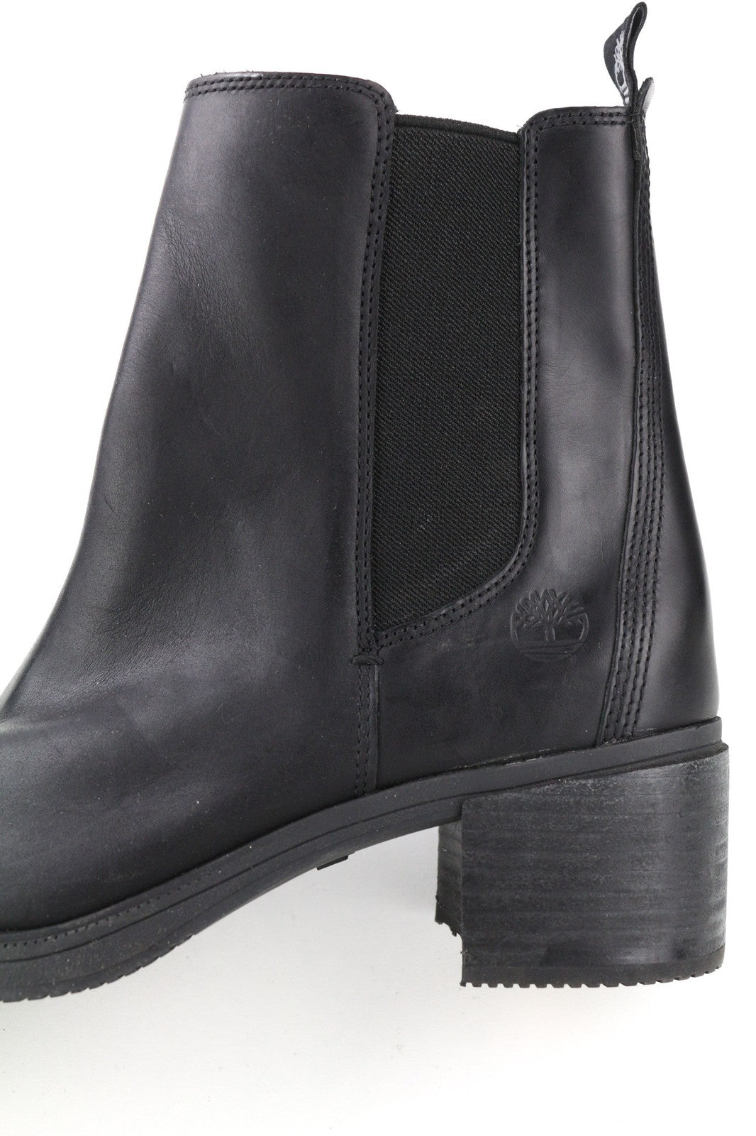 TIMBERLAND A25B1 Women's EU39/40 Black Leather Heel Boots ReBOTL Almond Toe