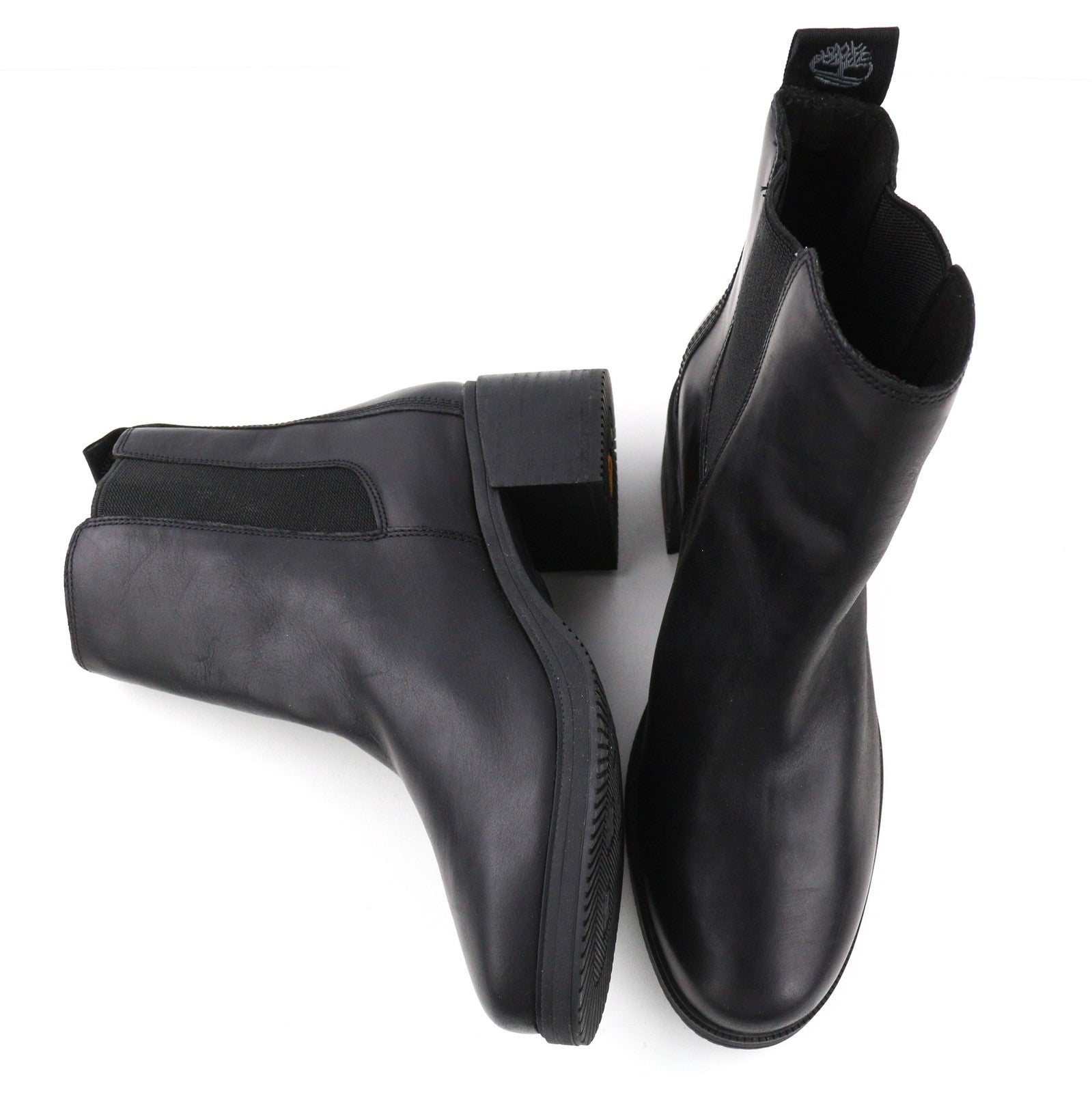 TIMBERLAND A25B1 Women's EU39/40 Black Leather Heel Boots ReBOTL Almond Toe