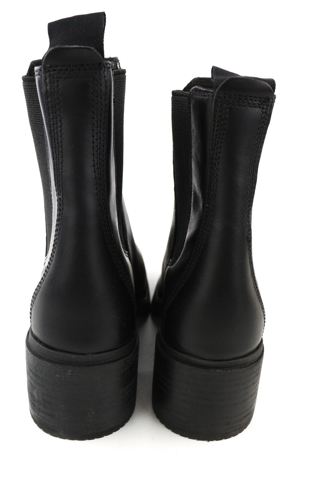 TIMBERLAND A25B1 Women's EU39/40 Black Leather Heel Boots ReBOTL Almond Toe