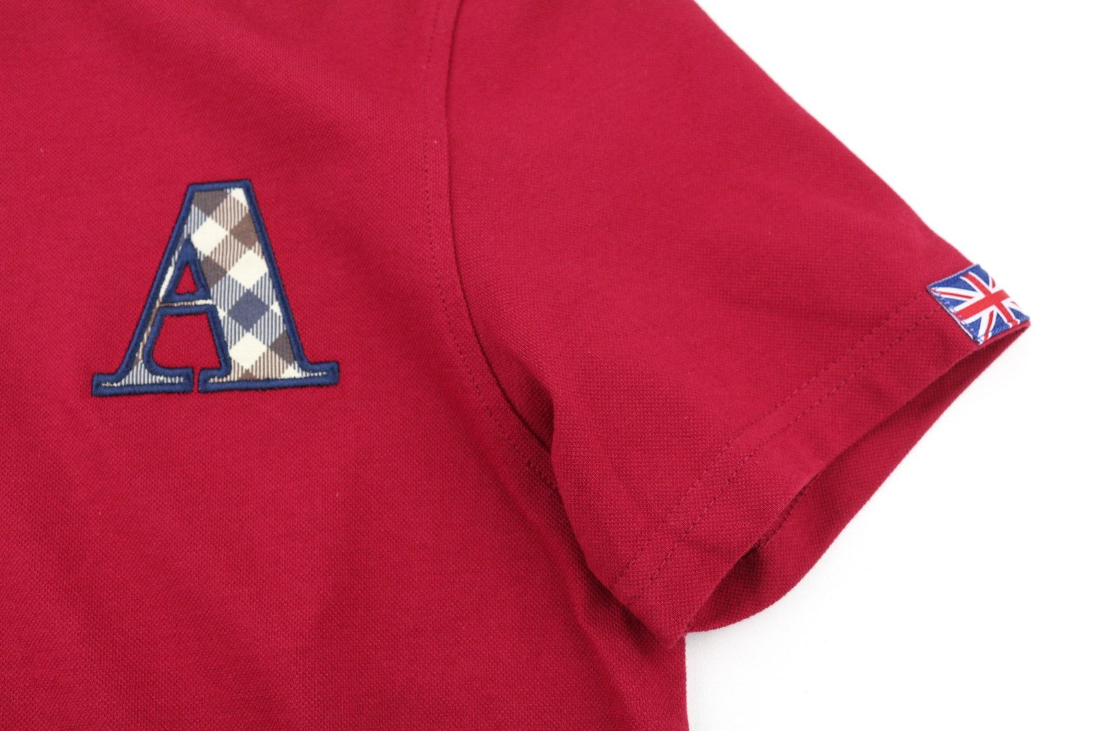 AQUASCUTUM vyriški raudoni polo marškinėliai trumpomis rankovėmis su 1/4 sagų logotipu, skirti visiems metų laikams 