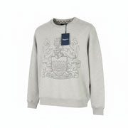 AQUASCUTUM FGIA28 Men's 2XL Grey Melange Crew Pullover Sweatshirt Logo