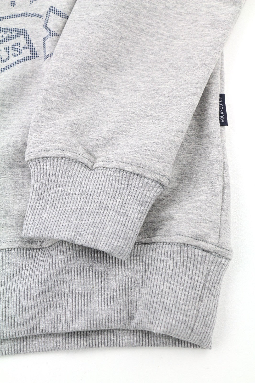 AQUASCUTUM FGIA28 Men's 2XL Grey Melange Crew Pullover Sweatshirt Logo