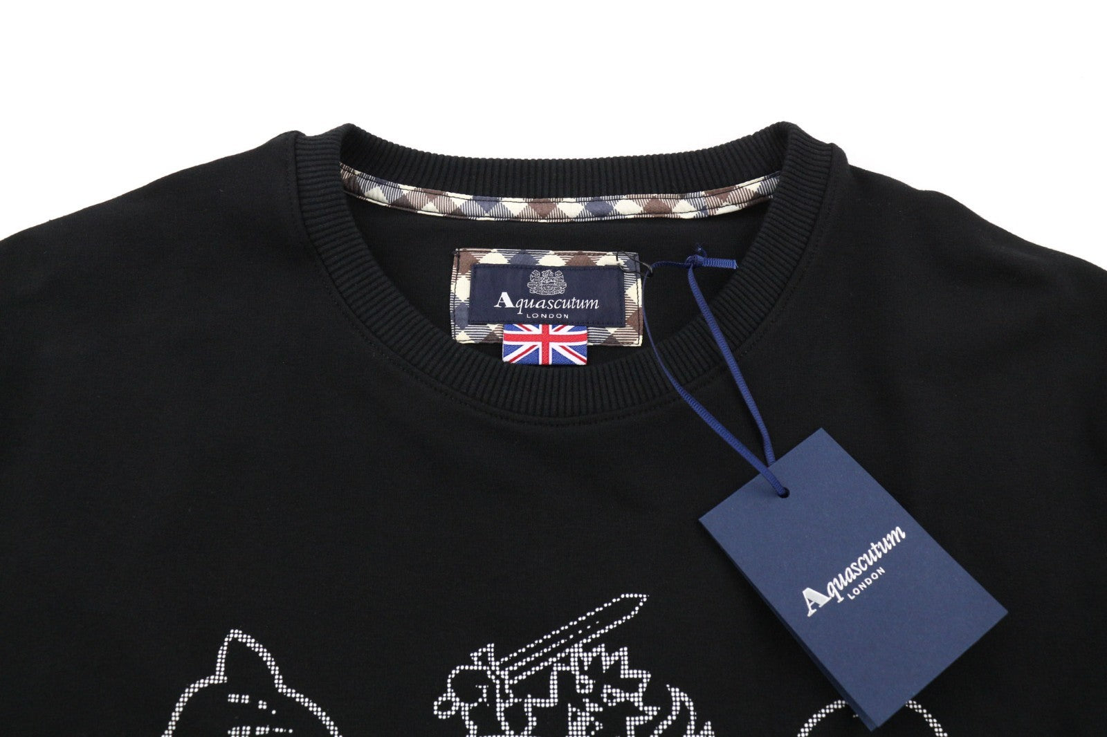 AQUASCUTUM FGIA28 vyriškas L dydžio juodas megztinis ilgomis rankovėmis, derantis visiems sezonams 