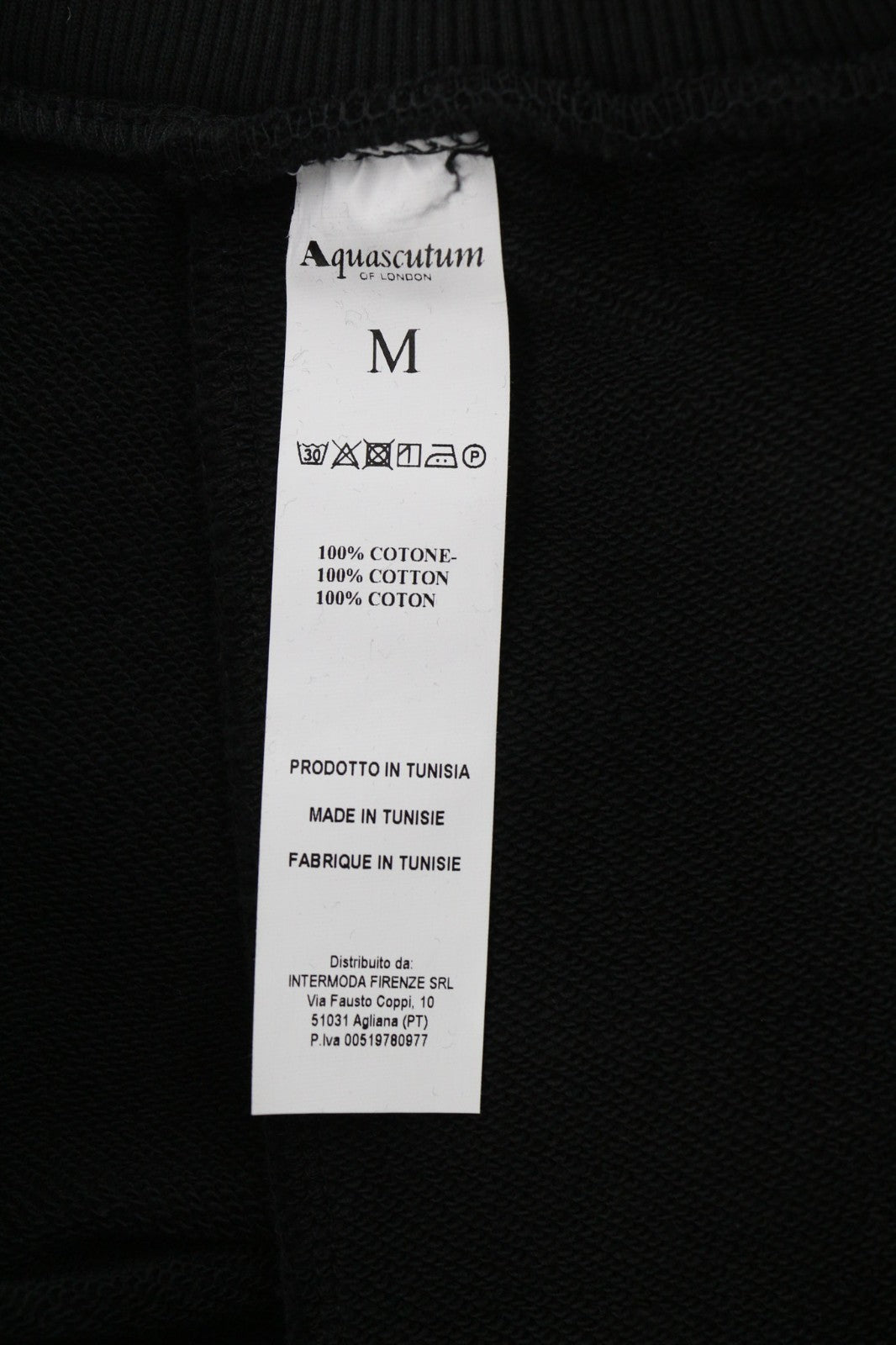 AQUASCUTUM FPIA38 Men's M Black Drawstring Sweatpants All Seasons Logo