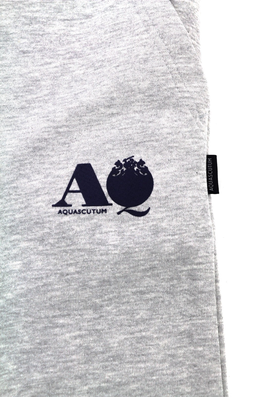AQUASCUTUM PAAI03 Men's XL Grey Melange Logo Sweatpants Drawstring Waist