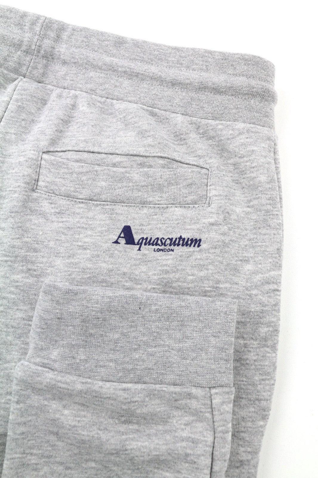 AQUASCUTUM PAAI03 Men's XL Grey Melange Logo Sweatpants Drawstring Waist