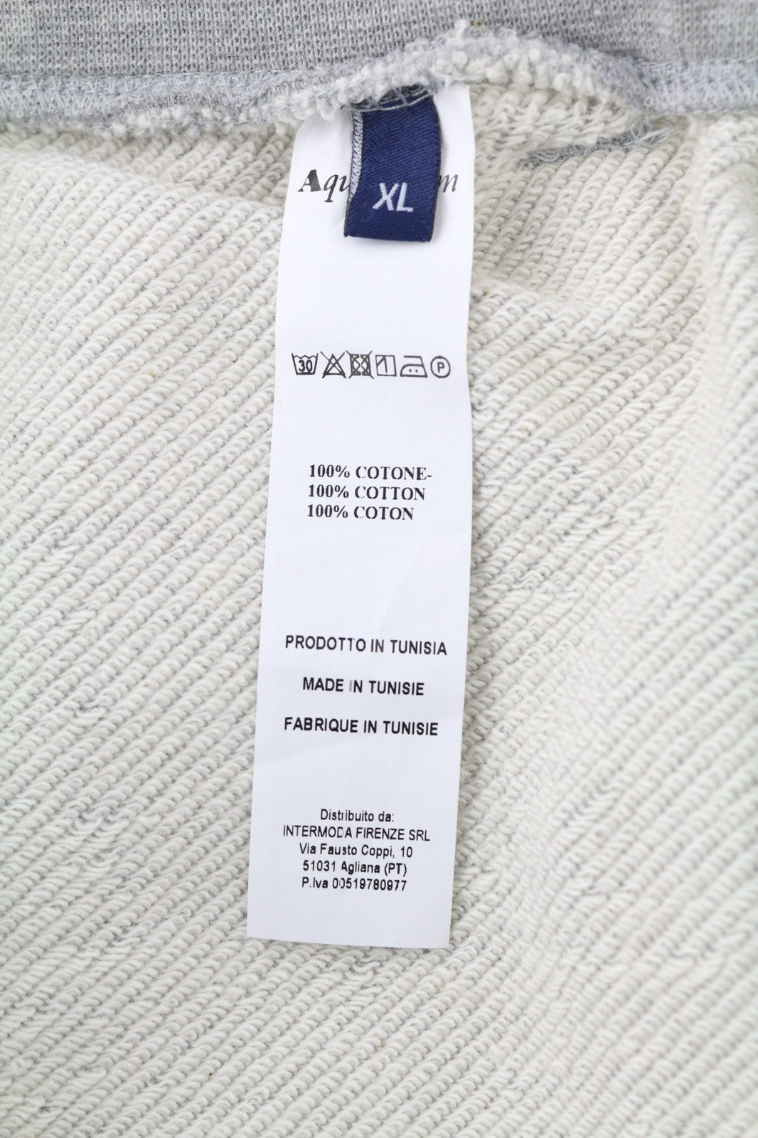 AQUASCUTUM PAAI03 Men's XL Grey Melange Logo Sweatpants Drawstring Waist