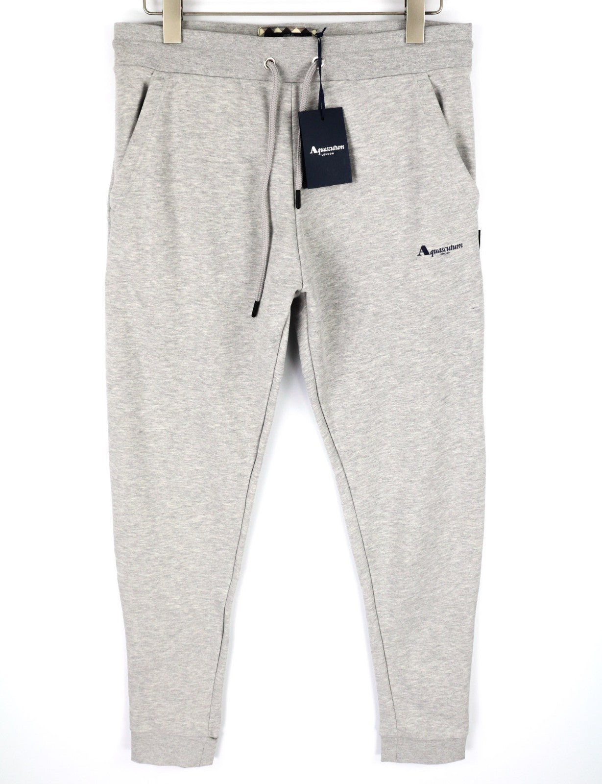 AQUASCUTUM PAAI02 Men's XL Melange Grey Sweatpants Logo Drawstring Waist