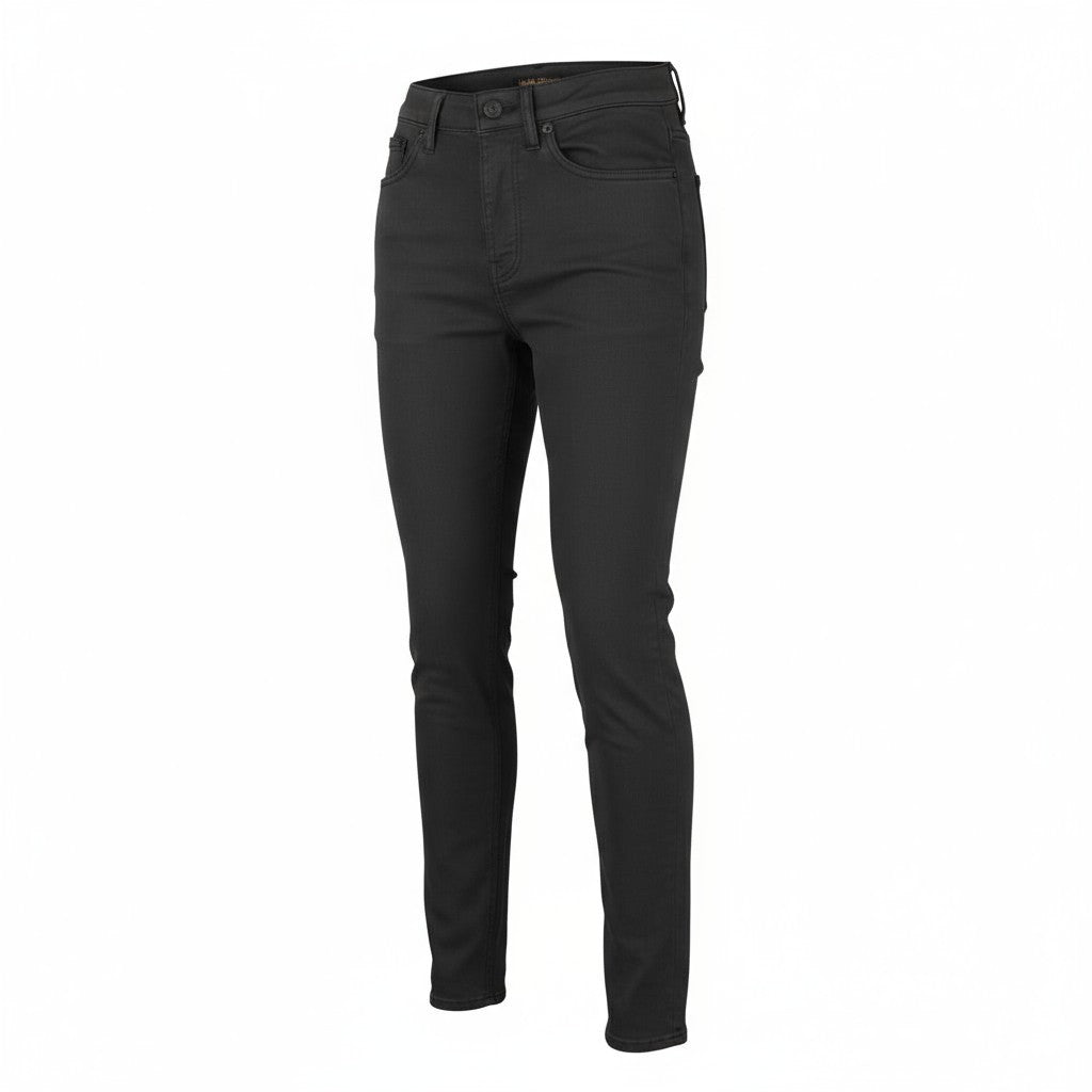 NUDIE JEANS Aukštakulniai Tilde Painted Black Moteriški Džinsai W27/L32 Aptempti Aptempti 