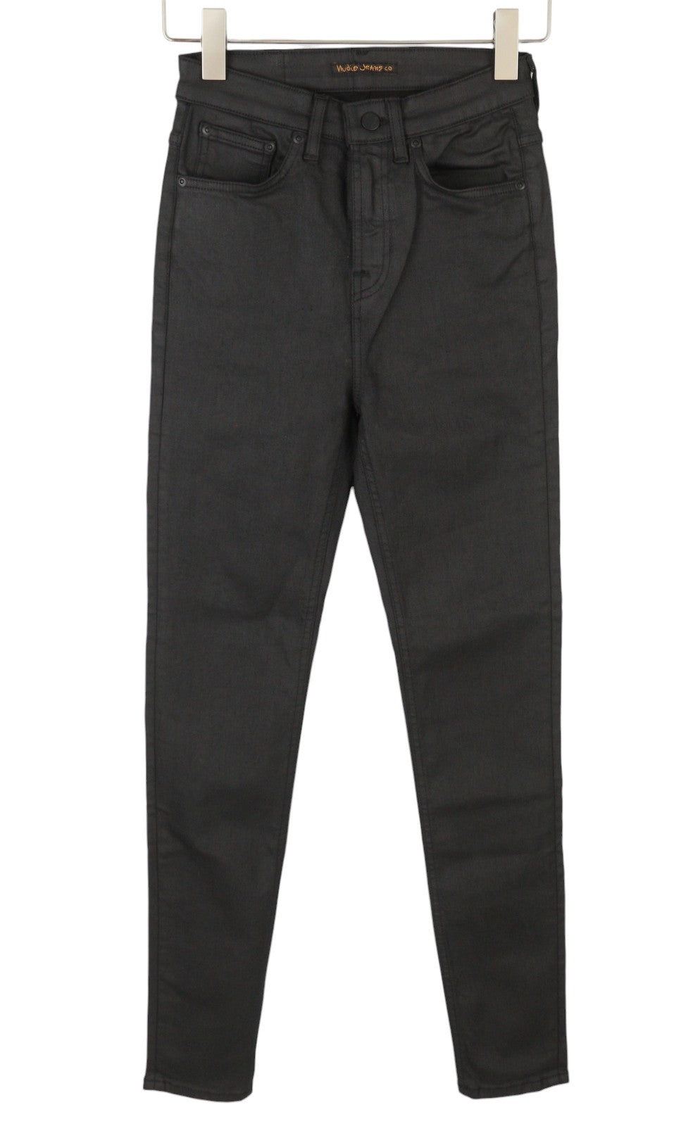 NUDIE JEANS Aukštakulniai Tilde Painted Black Moteriški Džinsai W27/L32 Aptempti Aptempti 