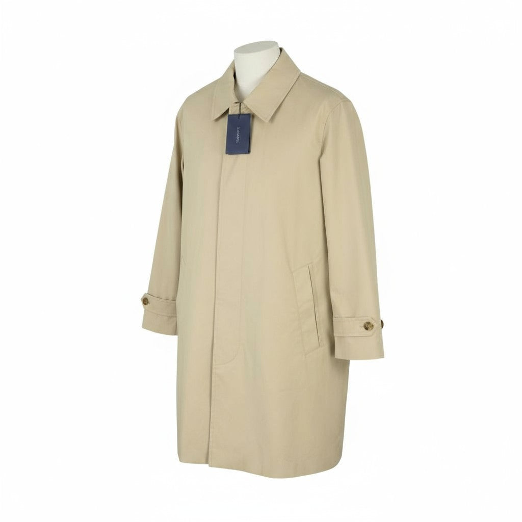 GANT Car Women Trench Coat XL Desert Beige Hidden Button Lightweight RRP379