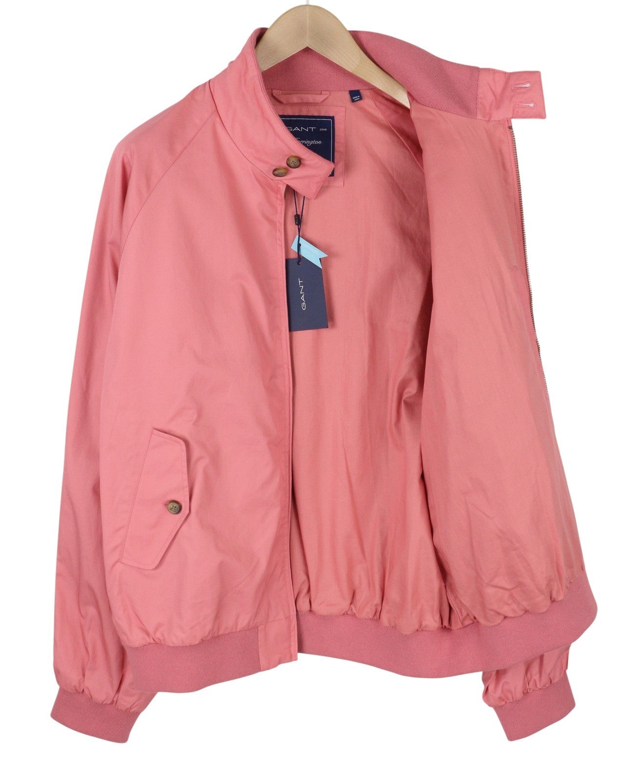 GANT medvilninis Harringtone vyriškas švarkas L dydžio, rožinis, užtrauktuku, lengvas 