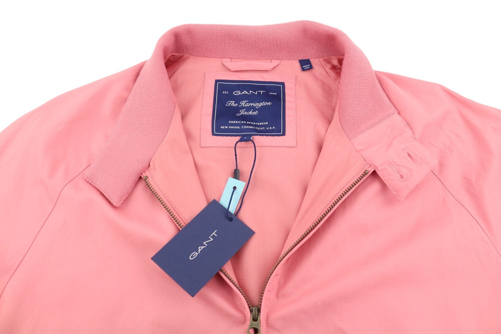 GANT medvilninis Harringtone vyriškas švarkas L dydžio, rožinis, užtrauktuku, lengvas 