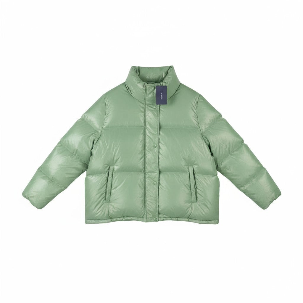 GANT Cropped Down Women Jacket XL Kalamata Green Down Filled Quilted RRP425