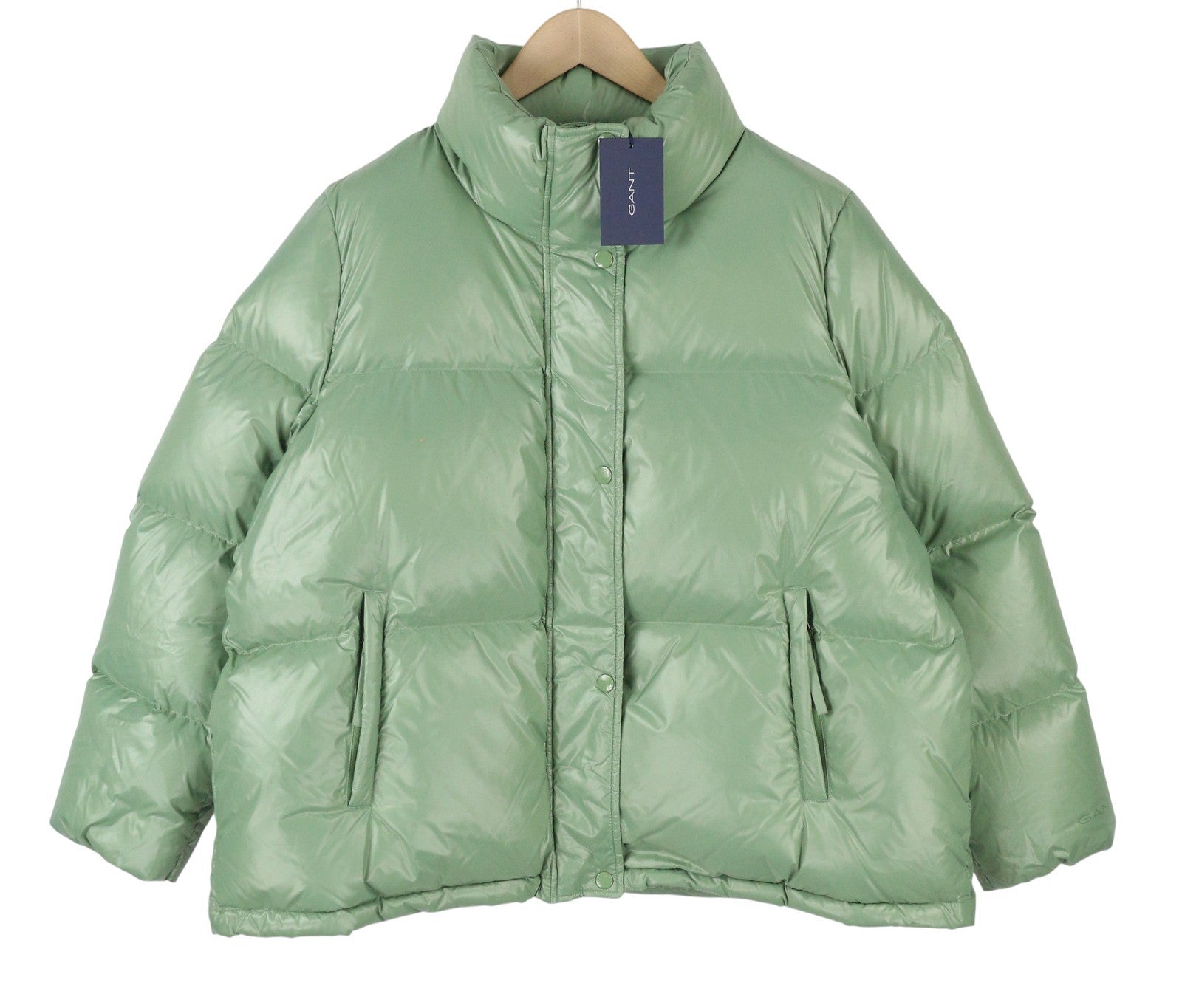 GANT Cropped Down Women Jacket XL Kalamata Green Down Filled Quilted RRP425