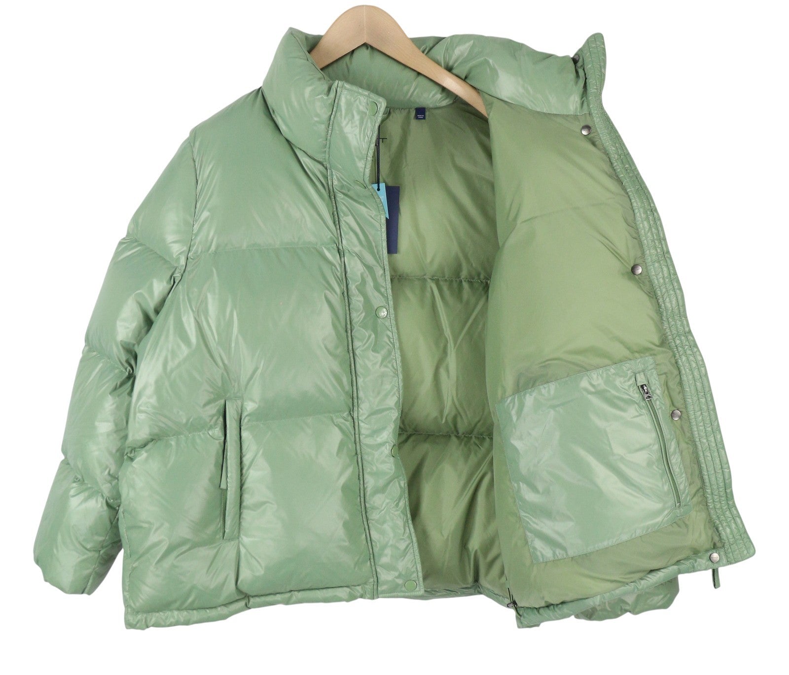 GANT Cropped Down Women Jacket XL Kalamata Green Down Filled Quilted RRP425