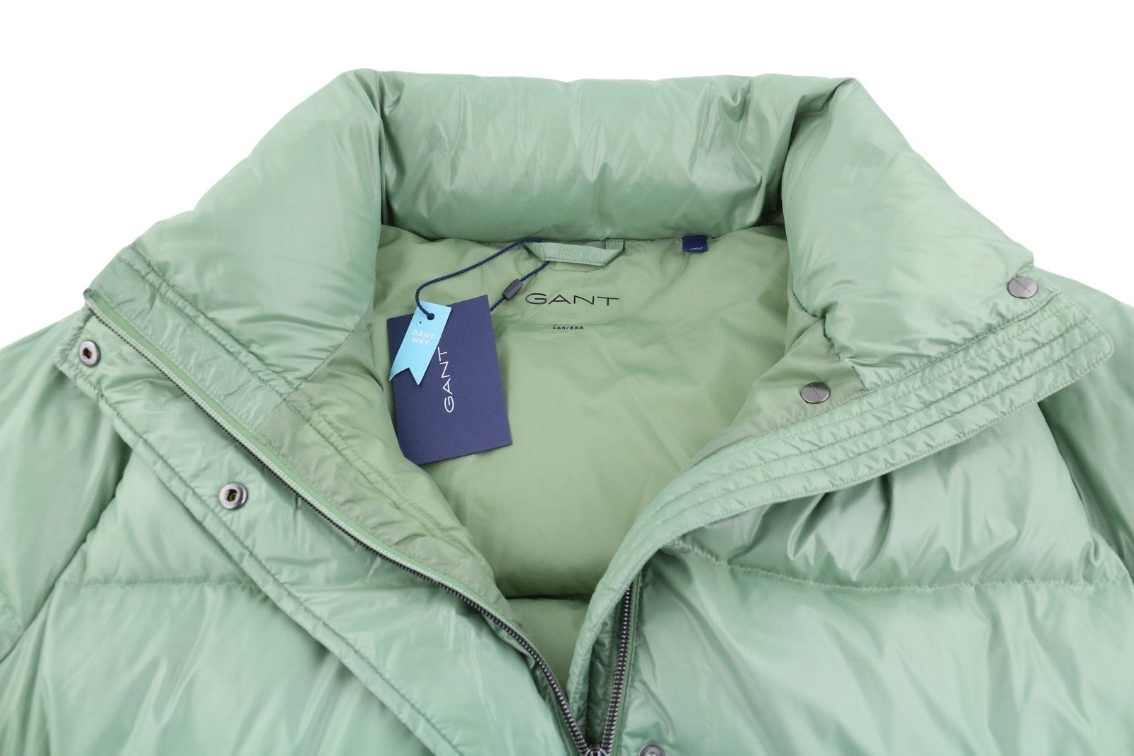 GANT Cropped Down Women Jacket XL Kalamata Green Down Filled Quilted RRP425