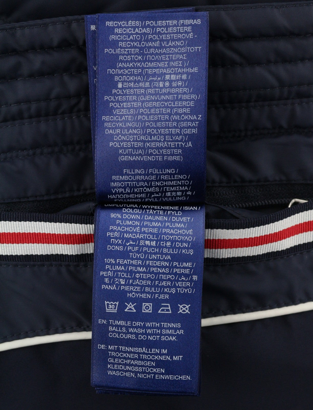 GANT Long Down Women Jacket M Evening Blue Padded Quilted Hooded Mid RRP299