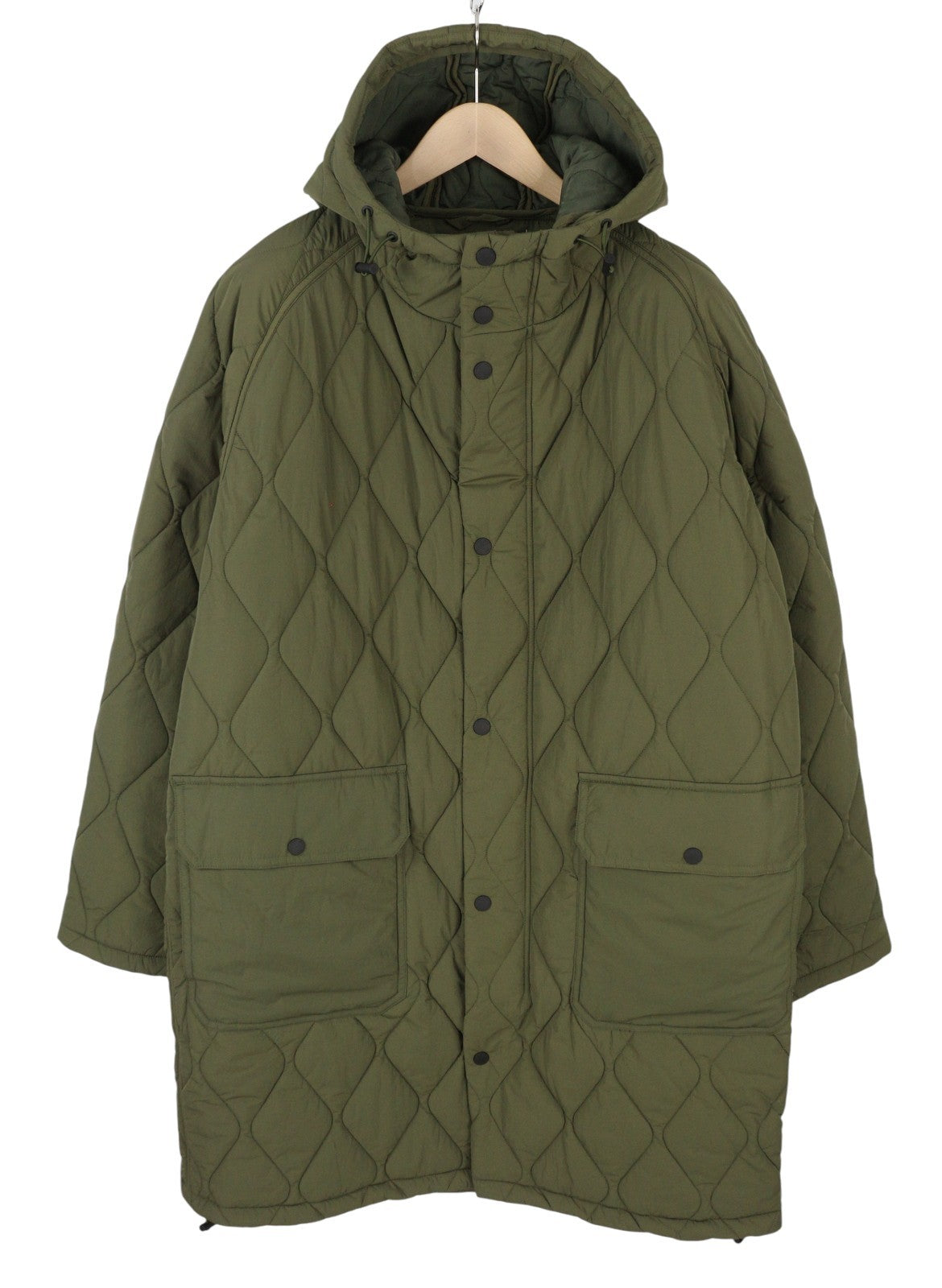 GANT Quilted Long Men Jacket XL Racing Green Hooded Padded Lined Full Zip RRP439