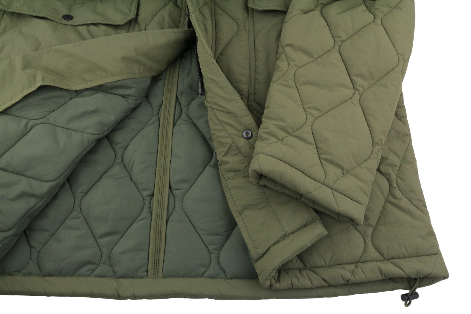 GANT Quilted Long Men Jacket XL Racing Green Hooded Padded Lined Full Zip RRP439