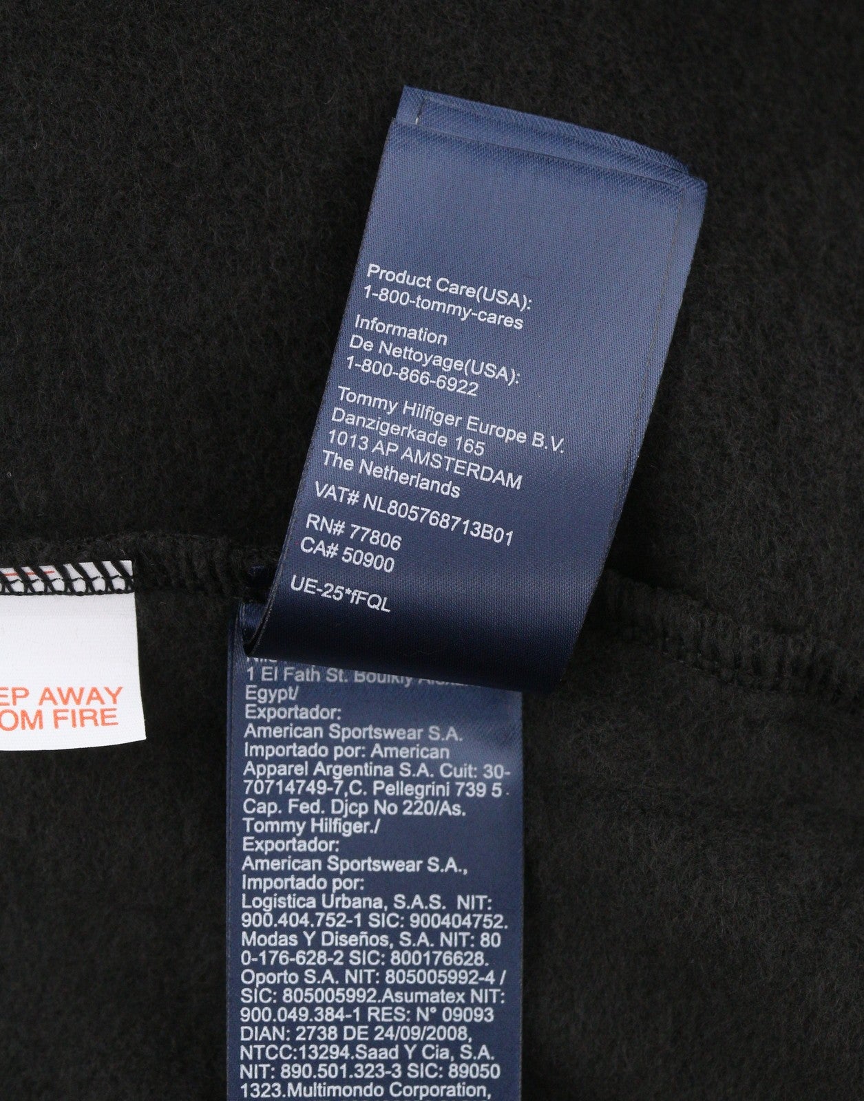 TOMMY HILFIGER Men Hoodie XL Black Oversized Kangaroo Pocket Front Logo Pullover