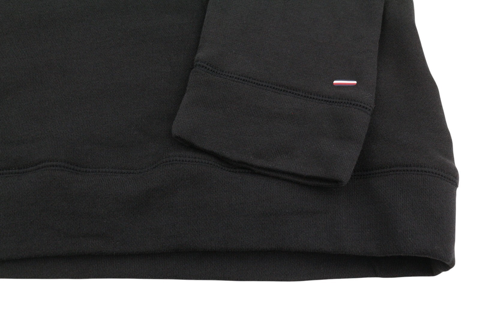 TOMMY HILFIGER Men Hoodie XL Black Oversized Kangaroo Pocket Front Logo Pullover