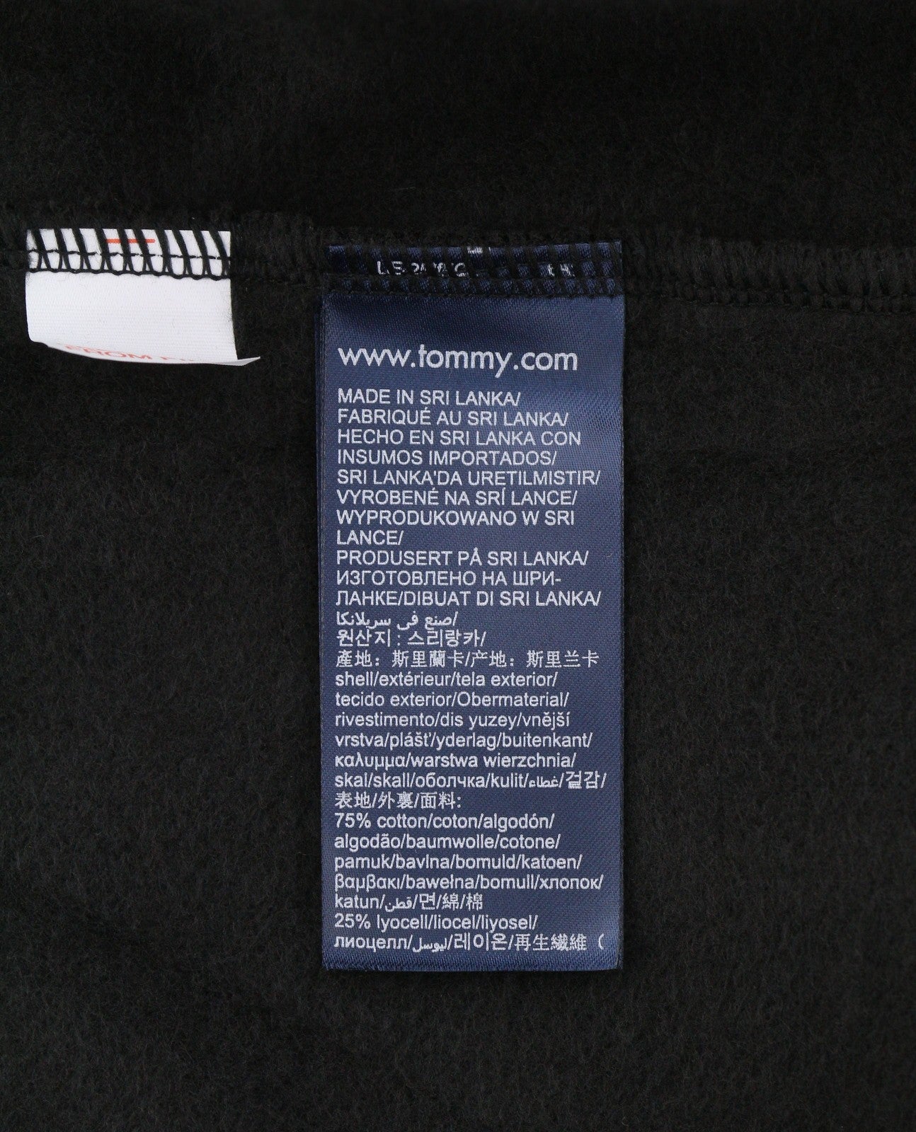 TOMMY HILFIGER Men Hoodie XL Black Oversized Kangaroo Pocket Front Logo Pullover