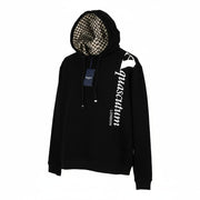 AQUASCUTUM FCIA18 Men's L Black Hoodie Pullover Straps Logo Kangaroo Pocket