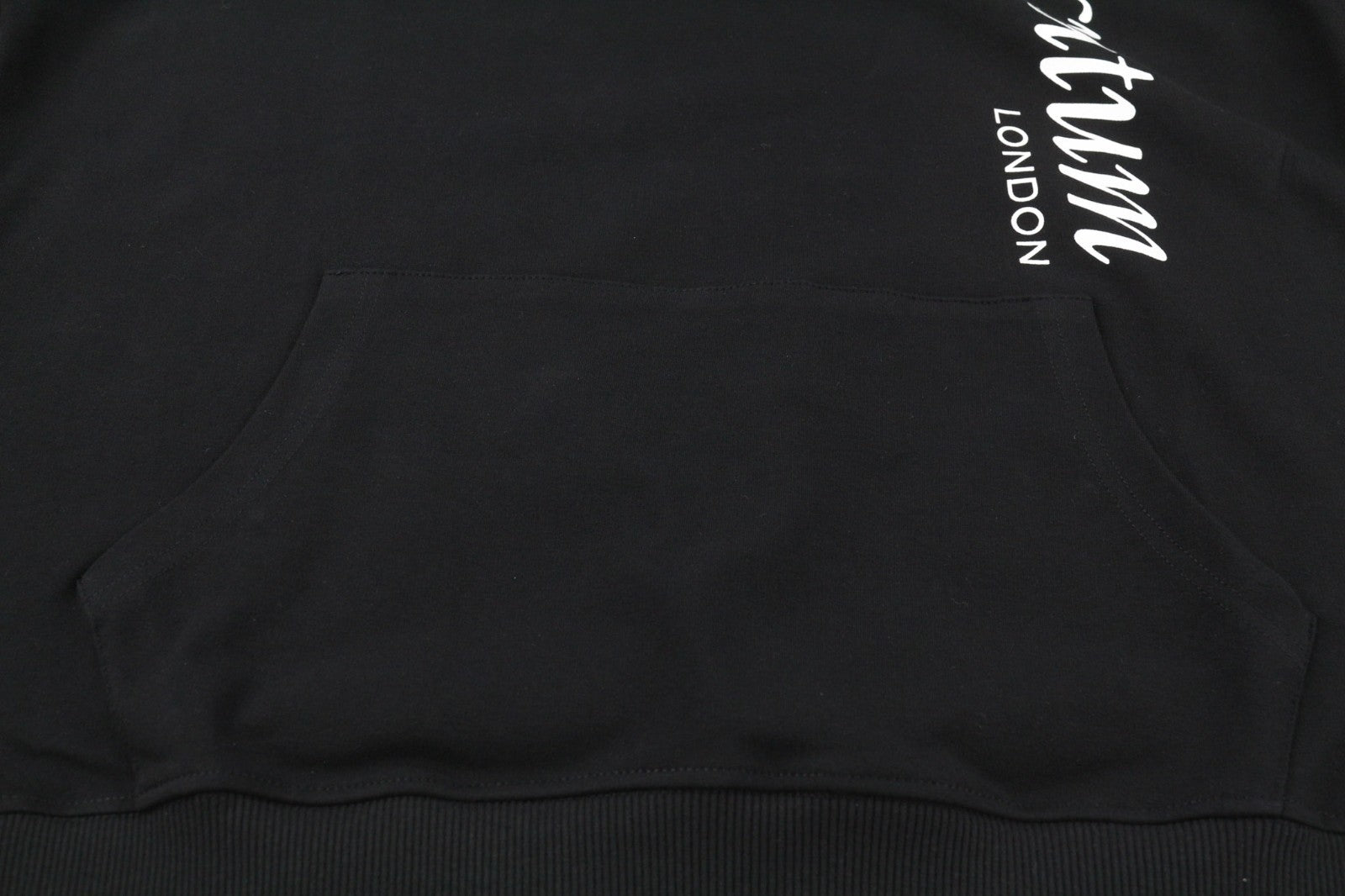 AQUASCUTUM FCIA18 Men's L Black Hoodie Pullover Straps Logo Kangaroo Pocket