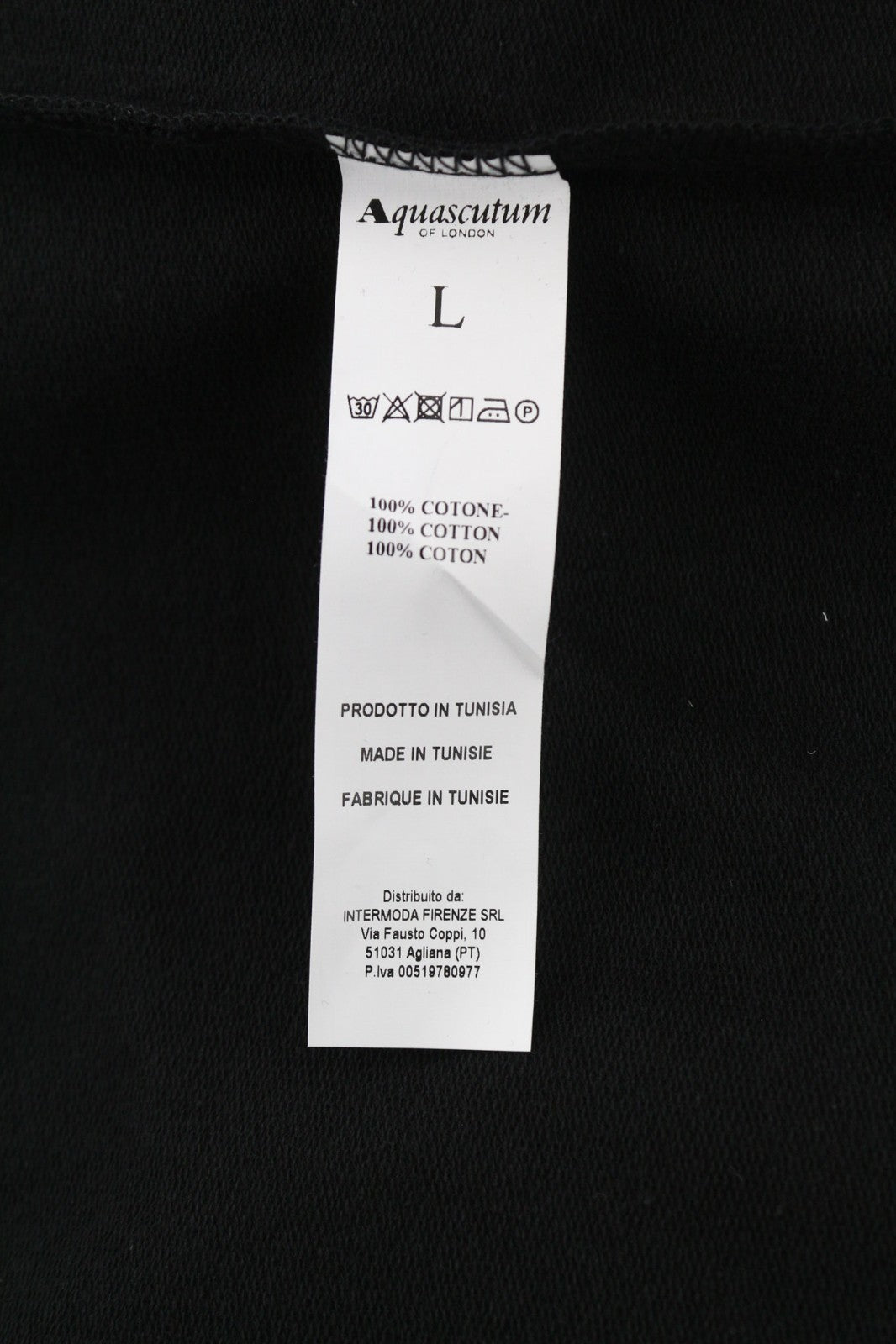 AQUASCUTUM FCIA18 Men's L Black Hoodie Pullover Straps Logo Kangaroo Pocket