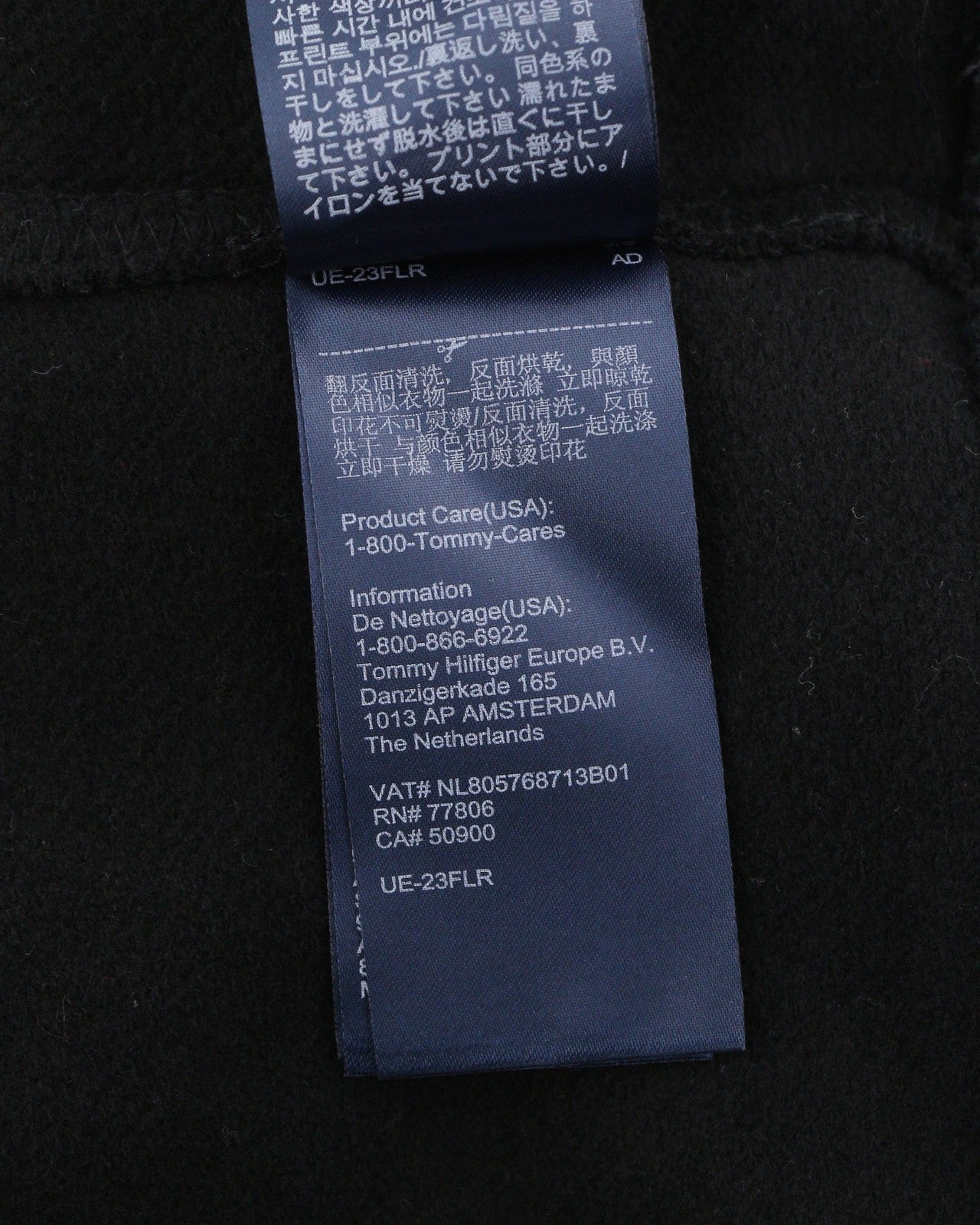 TOMMY HILFIGER Women Hoodie M Black Front Logo Oversized Loose Fit Pullover