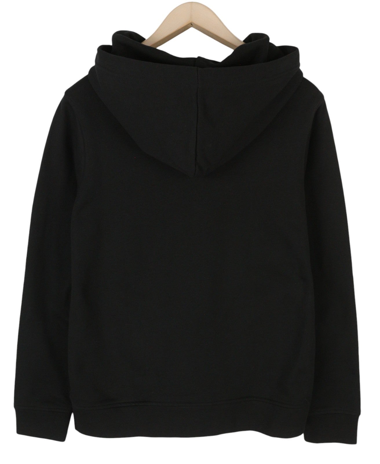 TOMMY HILFIGER Women Hoodie M Black Front Logo Oversized Loose Fit Pullover