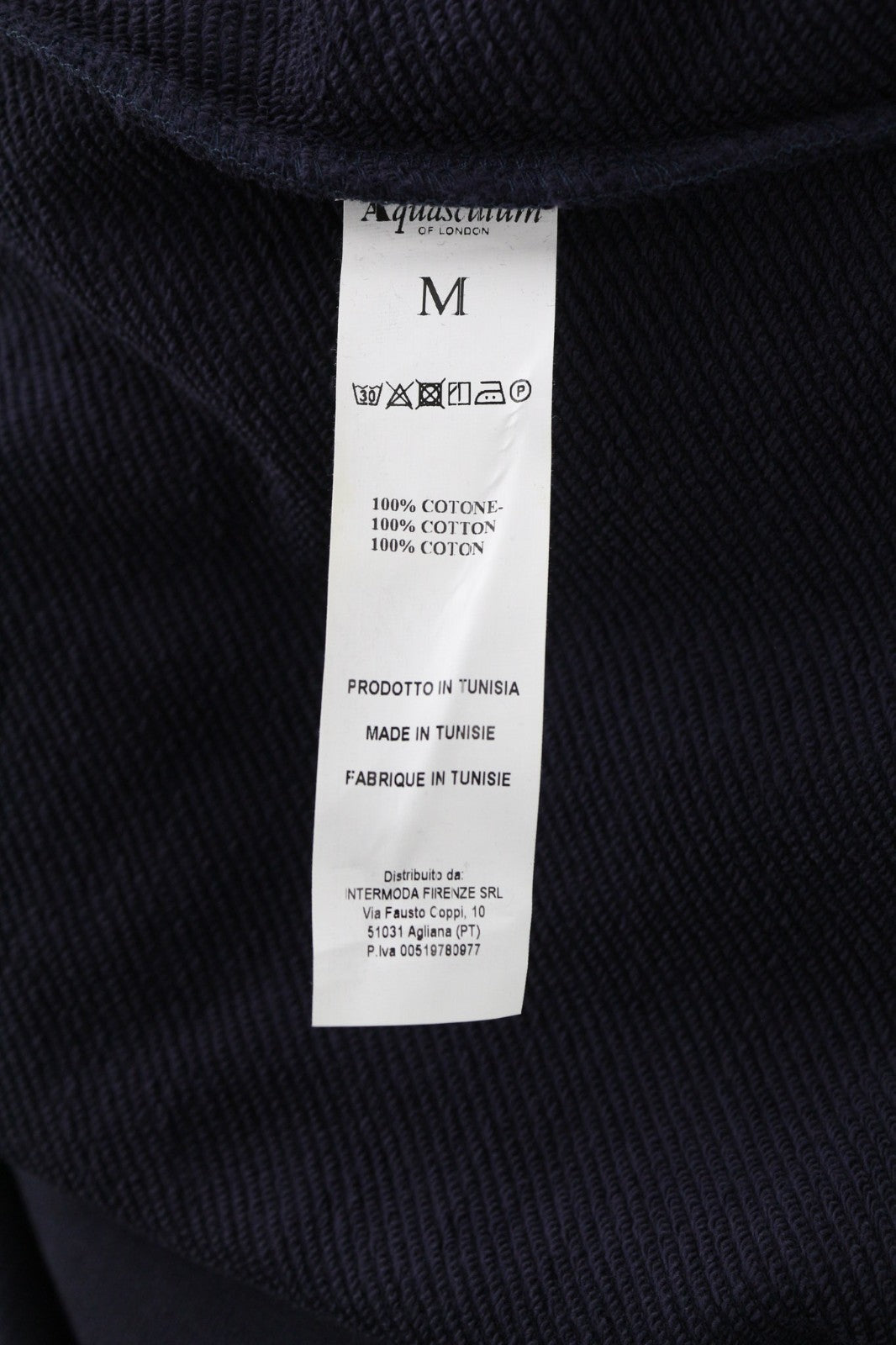 AQUASCUTUM FAI003 vyriškas mėlynas megztinis su gobtuvu ir logotipo dirželiais, kengūros kišene 