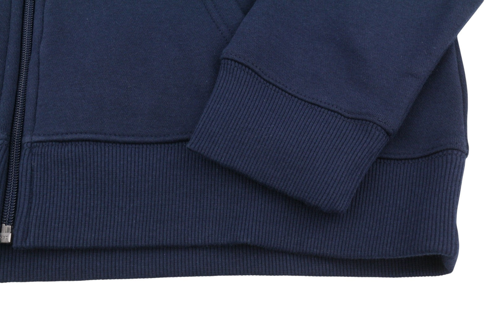 TOMMY HILFIGER Req S Flag Zip Women Hoodie L Dark Night Navy Loose Fit Pockets