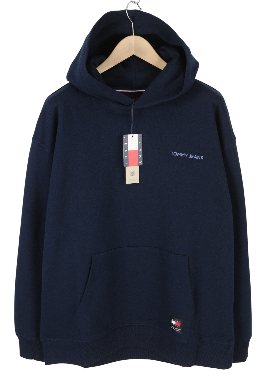 TOMMY HILFIGER RLX New Clsc vyriškas džemperis su gobtuvu XL dydžio, tamsiai mėlynas, su kengūros kišene. 