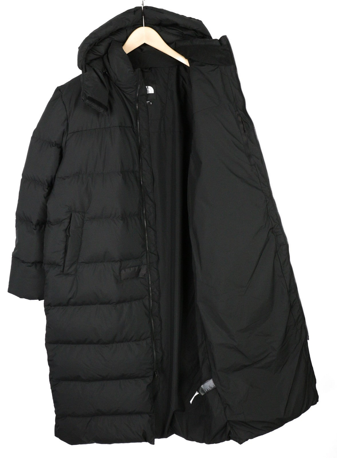 THE NORTH FACE Triple C Women's XL Black 550 Down Long Hooded Logo Coat