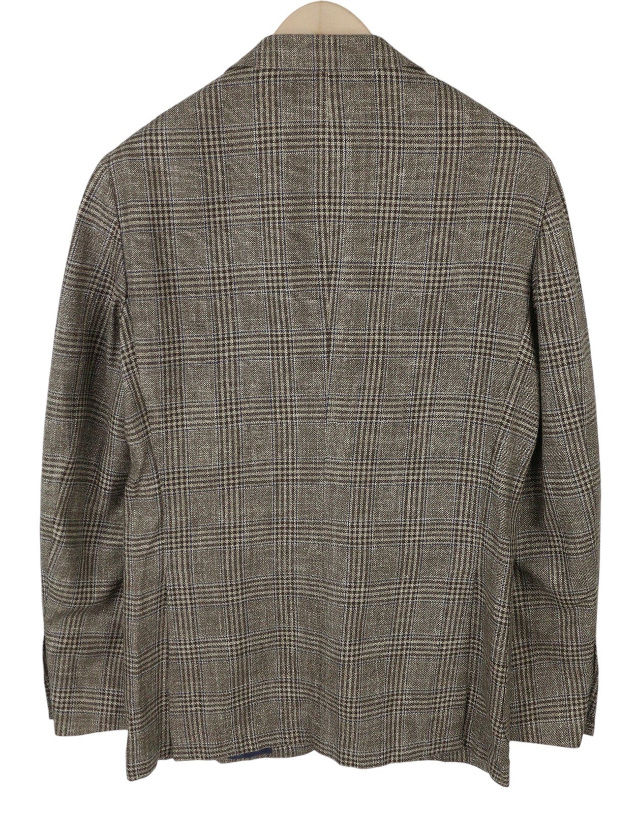 SUITSUPPLY Havana HL Men Blazer UK38R Brown Wool Silk Linen Plaid Half Lined