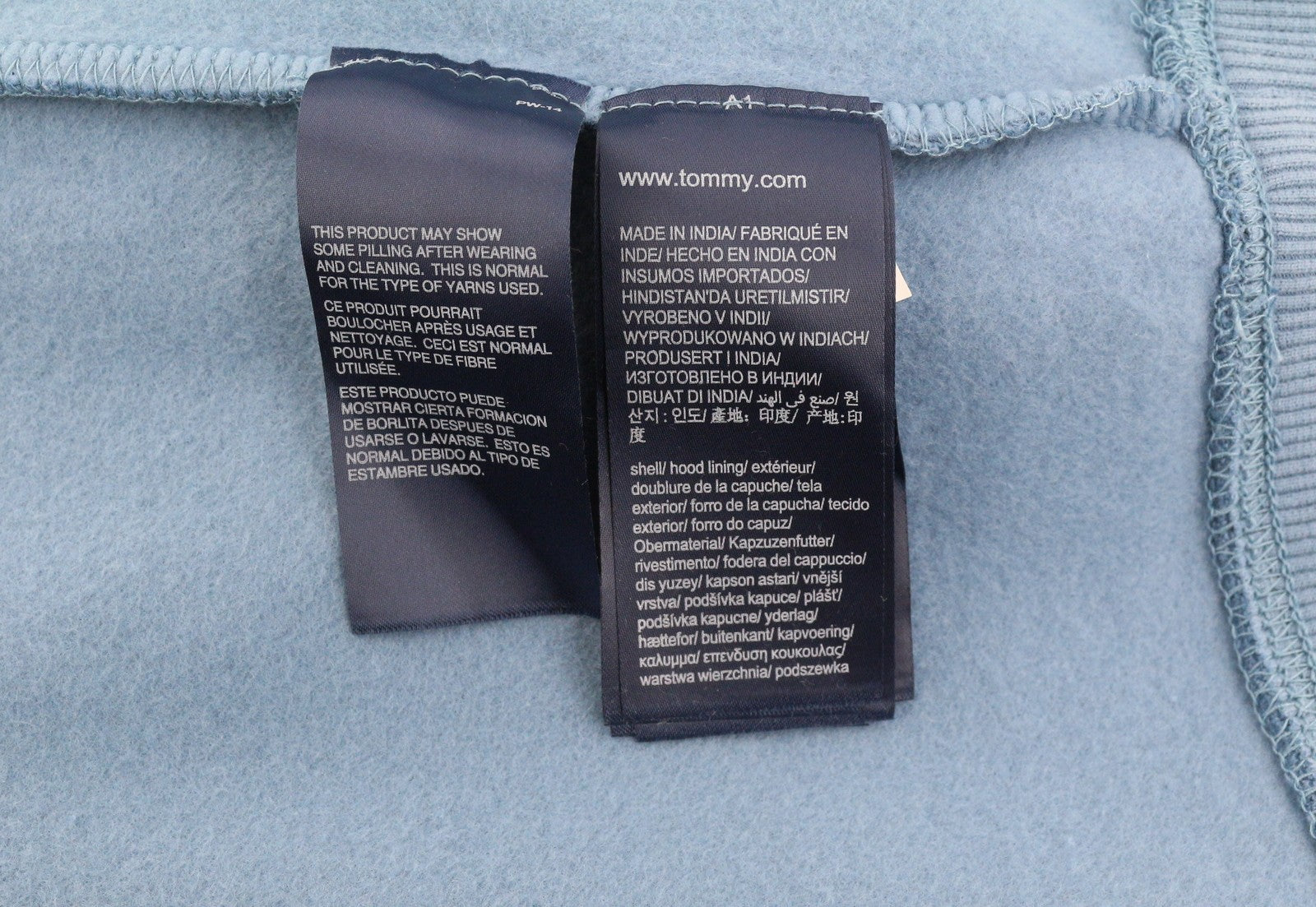 TOMMY HILFIGER Straight Loco vyriškas džemperis su gobtuvu L mėlyname kengūros kišenėje su logotipu 