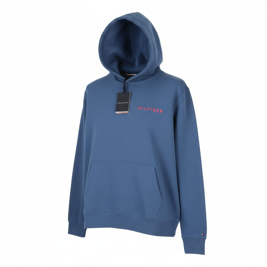 TOMMY HILFIGER vyriškas megztinis su gobtuvu XL dydžio mėlynas su kengūros kišene ir gobtuvu priekyje su logotipu 