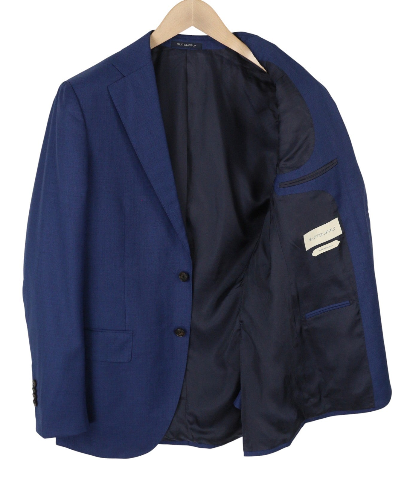 SUITSUPPLY Lazio Single Breasted Men Blazer UK36R Blue Wool Notch Lapel Button