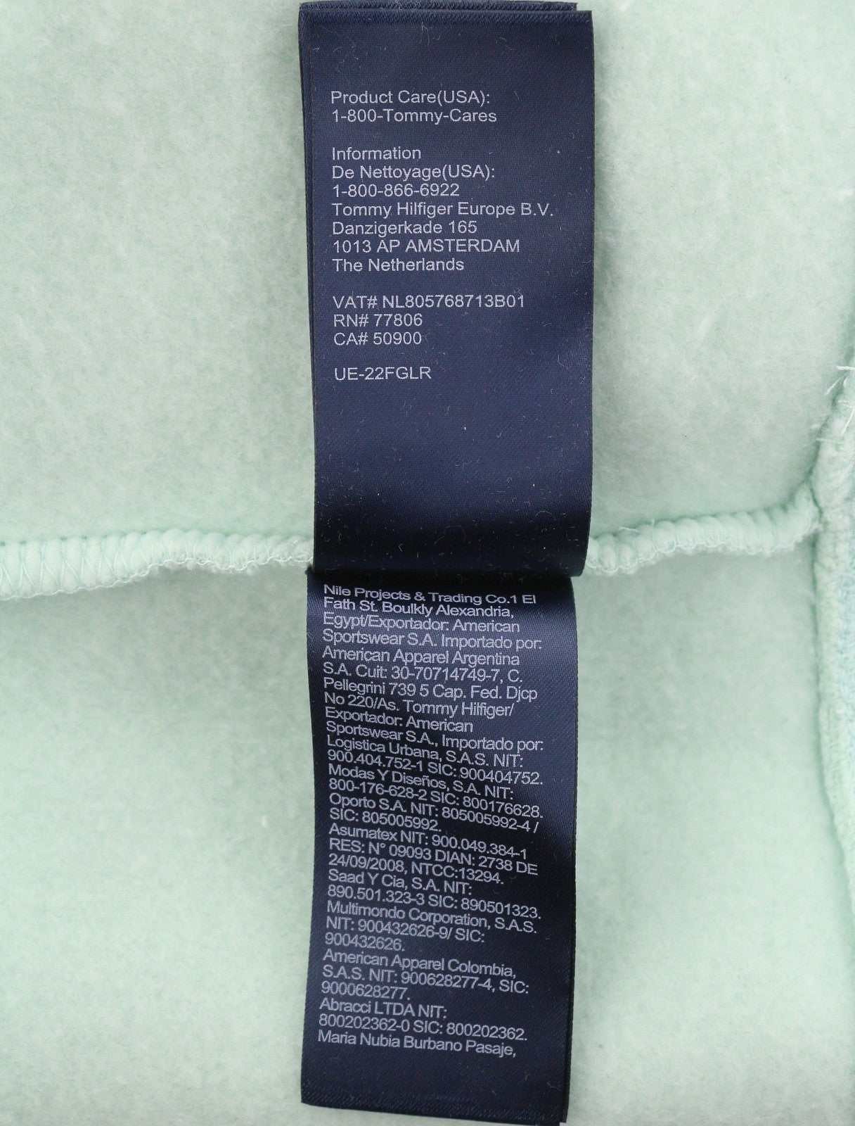 TOMMY HILFIGER Pocket Placement Men Hoodie 2XL Minty Essence Kangaroo Pullover