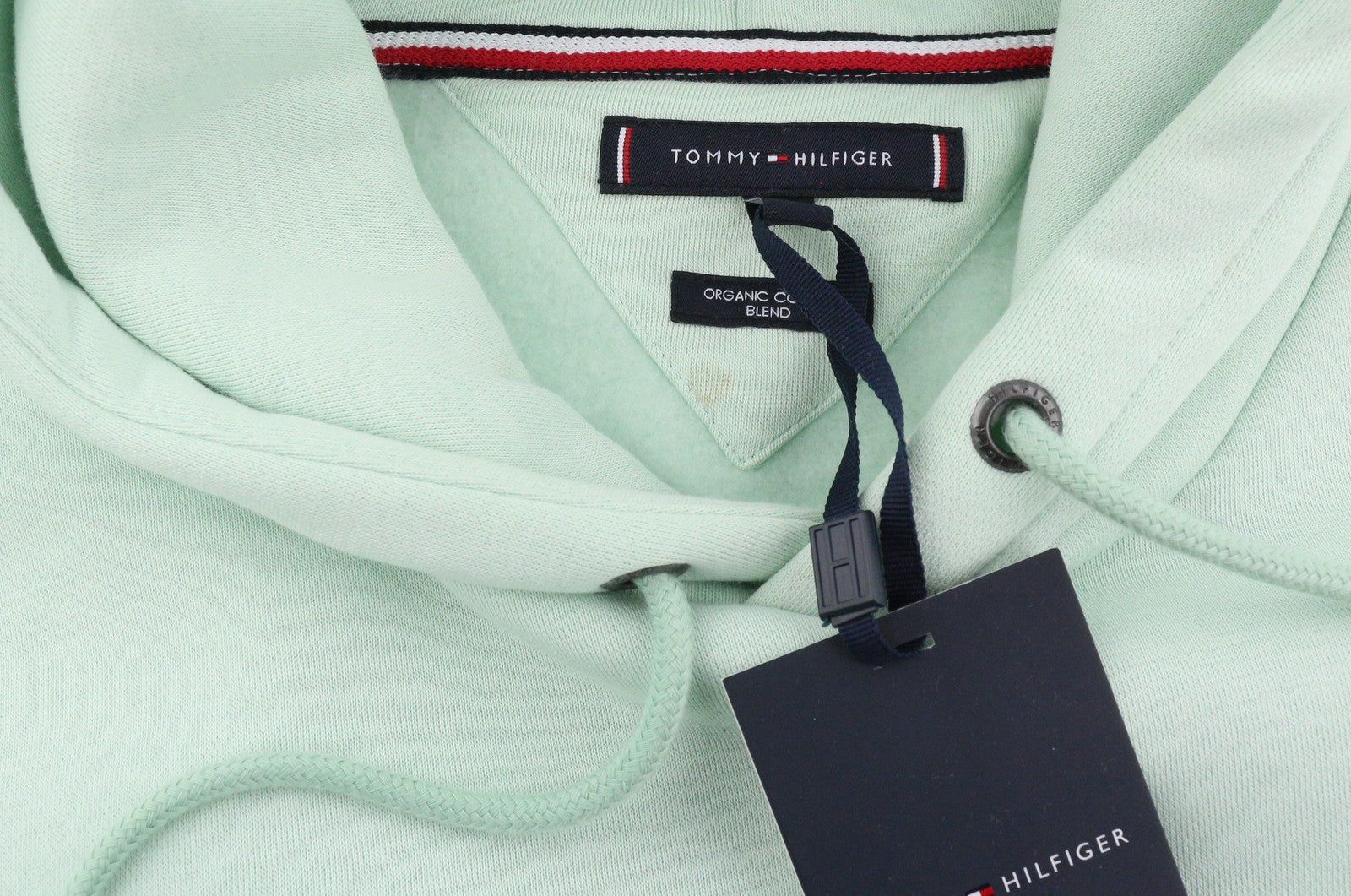 TOMMY HILFIGER Pocket Placement Men Hoodie 2XL Minty Essence Kangaroo Pullover