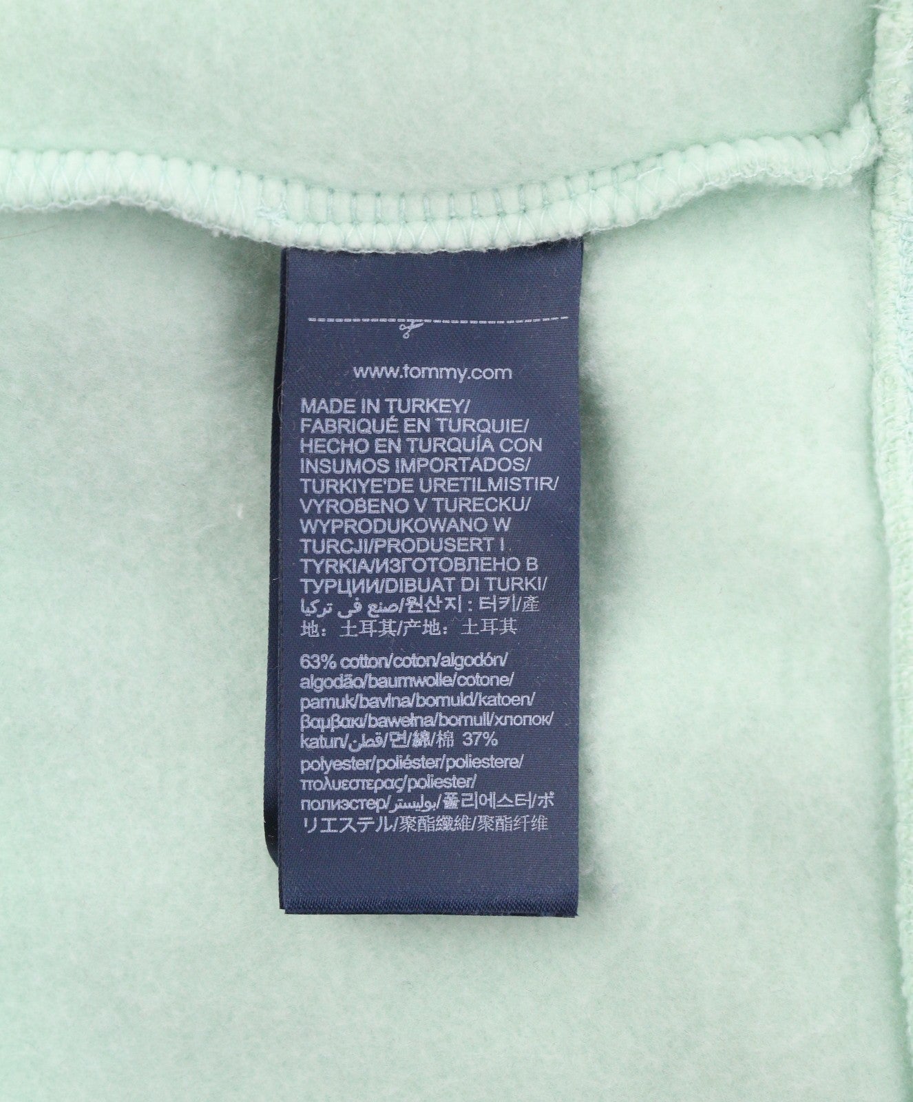 TOMMY HILFIGER Pocket Placement Men Hoodie 2XL Minty Essence Kangaroo Pullover