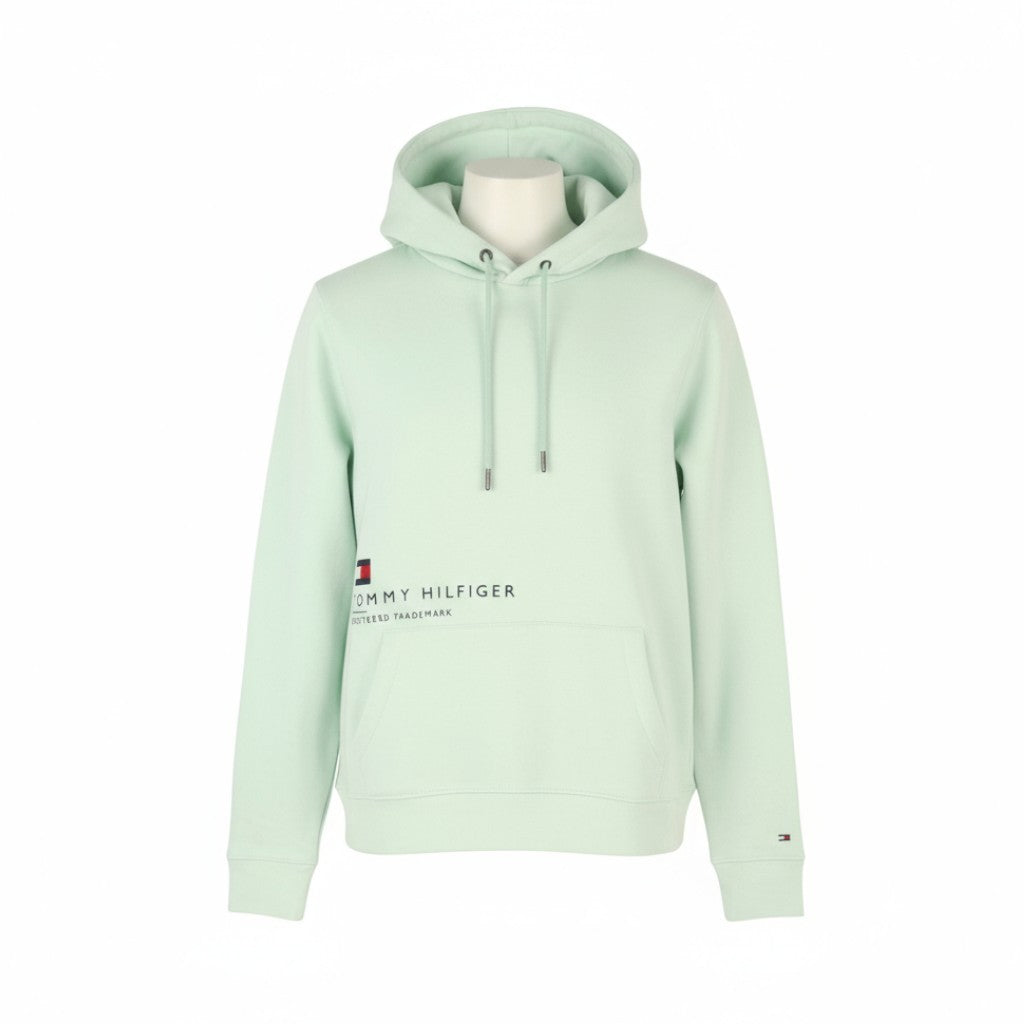 TOMMY HILFIGER Pocket Placement Men Hoodie S Minty Essence Kangaroo Pullover