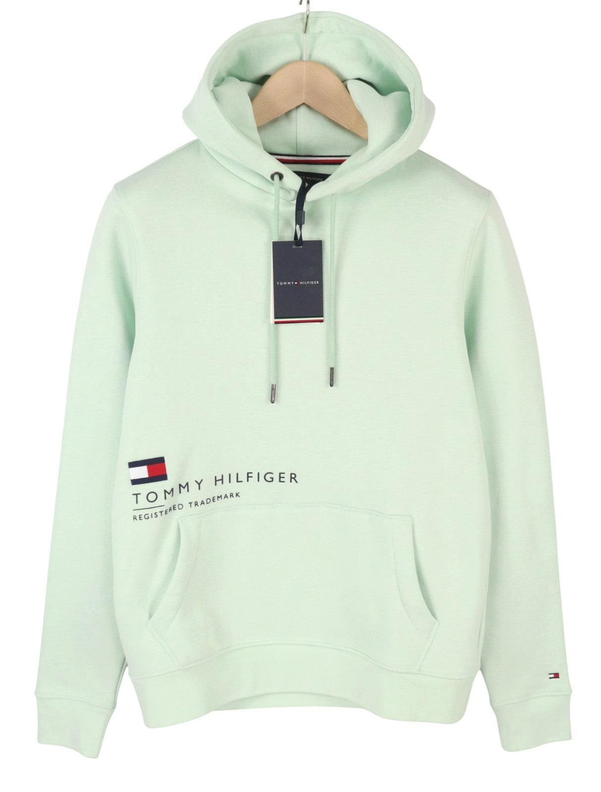 TOMMY HILFIGER Pocket Placement Men Hoodie S Minty Essence Kangaroo Pullover